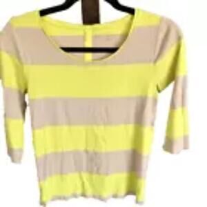 Khaki and Green Stripped Ann Taylor Shirt Size M